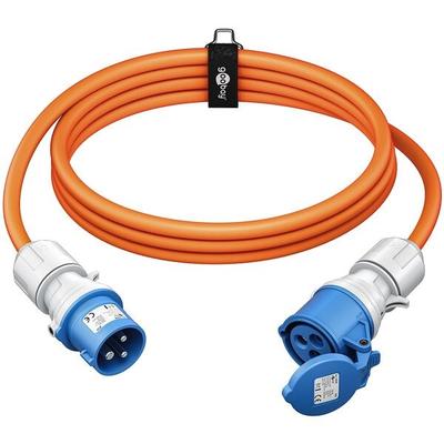 goobay Camping Verlängerungskabel 5.0 m IP44 CEE-Stecker CEE-Buchse orange