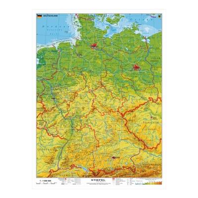 STIEFEL eurocart Landkarte »Deutschland physisch« 67 x 91 cm Image