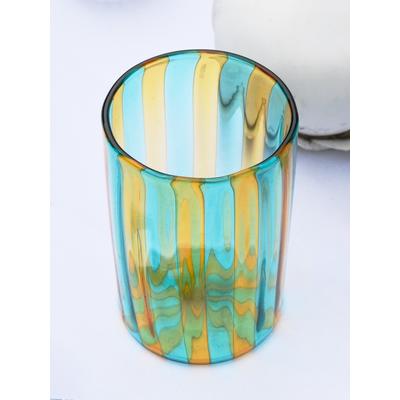 J.McLaughlin Women's Set of 6 Striped Tumblers Topaz Green