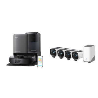 eufy Saug- und Wischroboter Omni E25 + eufyCam S3 Pro 4-Kamera-Set Image