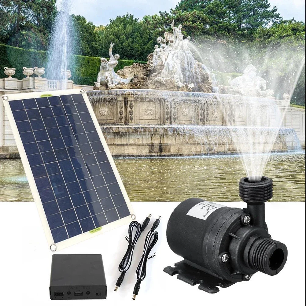 50 W Solar-Wasserpumpe, geräuscharmer Solarbrunnen mit Batterie-Backup für kontinuierlichen Betrieb, Solarpumpenbecken für Garten und Teich