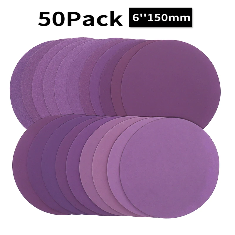 Schleifscheiben, 15,2 cm, Klettverschluss, Körnung 60–10.000, Schleifpapier, 150 mm, für Exzenterschleifer, Holzbearbeitung, Automobil, Metall, Auto Image