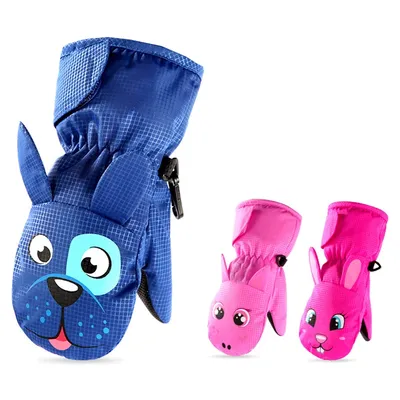 Wasserdichte Baby-Ski-Handschuhe, Cartoon-Kinder-Winterhandschuhe, Snowboard, Outdoor, verdickte Kinder-Fäustlinge für Mädchen und Jungen, 1–6 Jahre Image