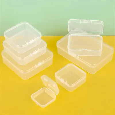 10pcs Plastic Box Rectangular Box Translucent Box Packing Box Storage Box Dustproof Solid Strong Jewelry Storage Case Container