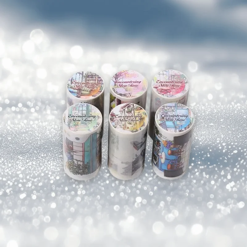 1 Rolle/3 Rolle Encounter Slow Time Serie 6 große Urban Scenery Tapes für Tagebuchdekoration Image