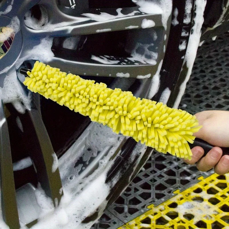 Reifenfelgen-Reinigungsbürste – müheloser Radwäscher für die Autopflege, robuster Speichen- und Felgenreiniger mit langem Griff Image