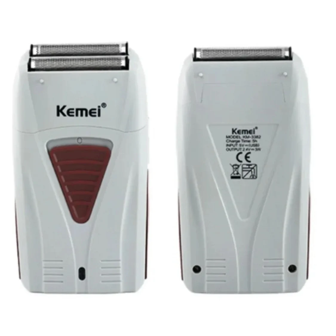 Kemei 3382 Elektrorasierer für Männer, Folienrasierer mit hin- und hergehendem USB-aufladbarem Doppelklingenkopf, Rasiermaschine, Bartschneider Image
