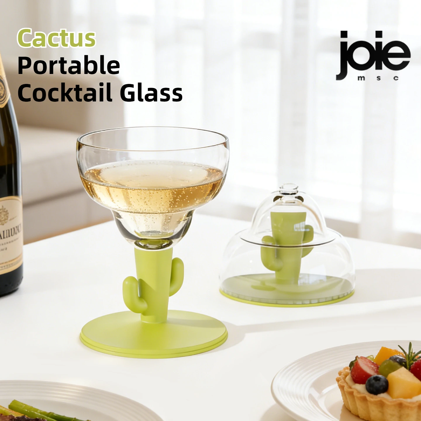 Joie Cocktailglas, bruchsicher, tragbar, faltbar, Weinglas, PCTG-Glas, zusammenklappbares Margarita-Glas für Zuhause, Camping Image