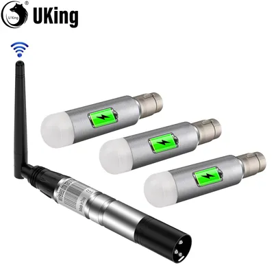 U'King1PC Wireless DMX512 Transmitter&3PCS Rechargeable DMX512 Receiver 2.4G DMX Controller For Stage Lighting Control