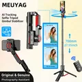 MEUYAG AI tracciamento viso Stabilizzatore cardanico Selfie Stick Treppiede wireless pieghevole con monopiede otturatore Bluetooth per IOS Android