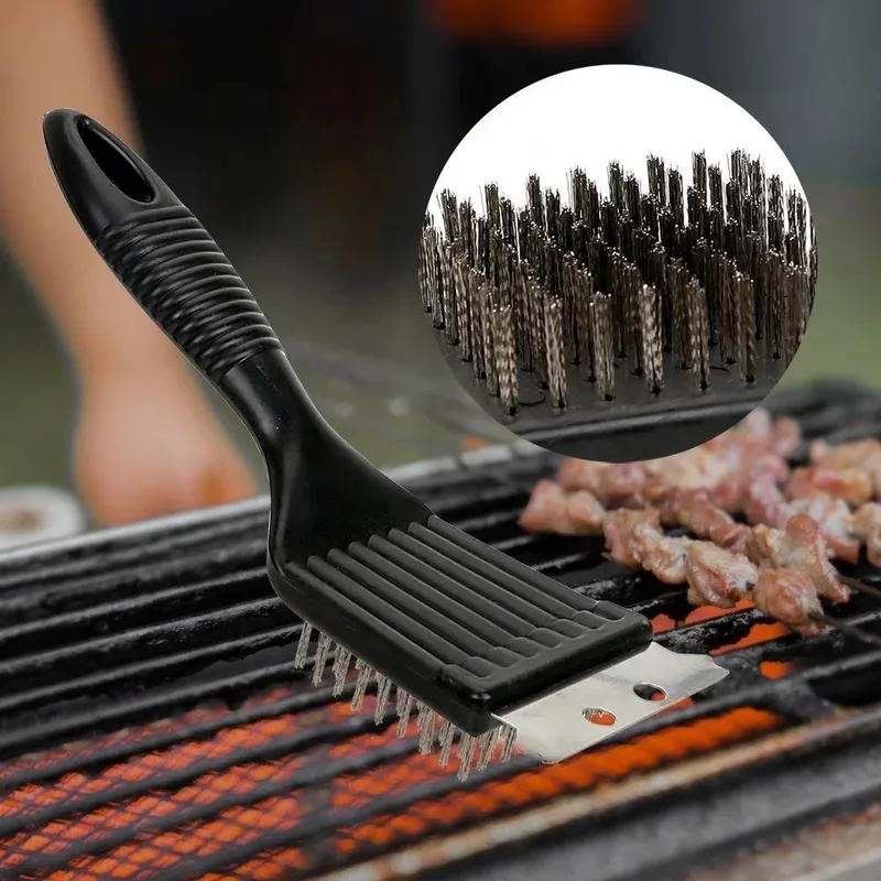 1 Stück Outdoor-Grillbürste und Schaber, Grill-Reinigungsbürste, Edelstahl-Draht-Grillbürste, Grillreiniger-Zubehör Image