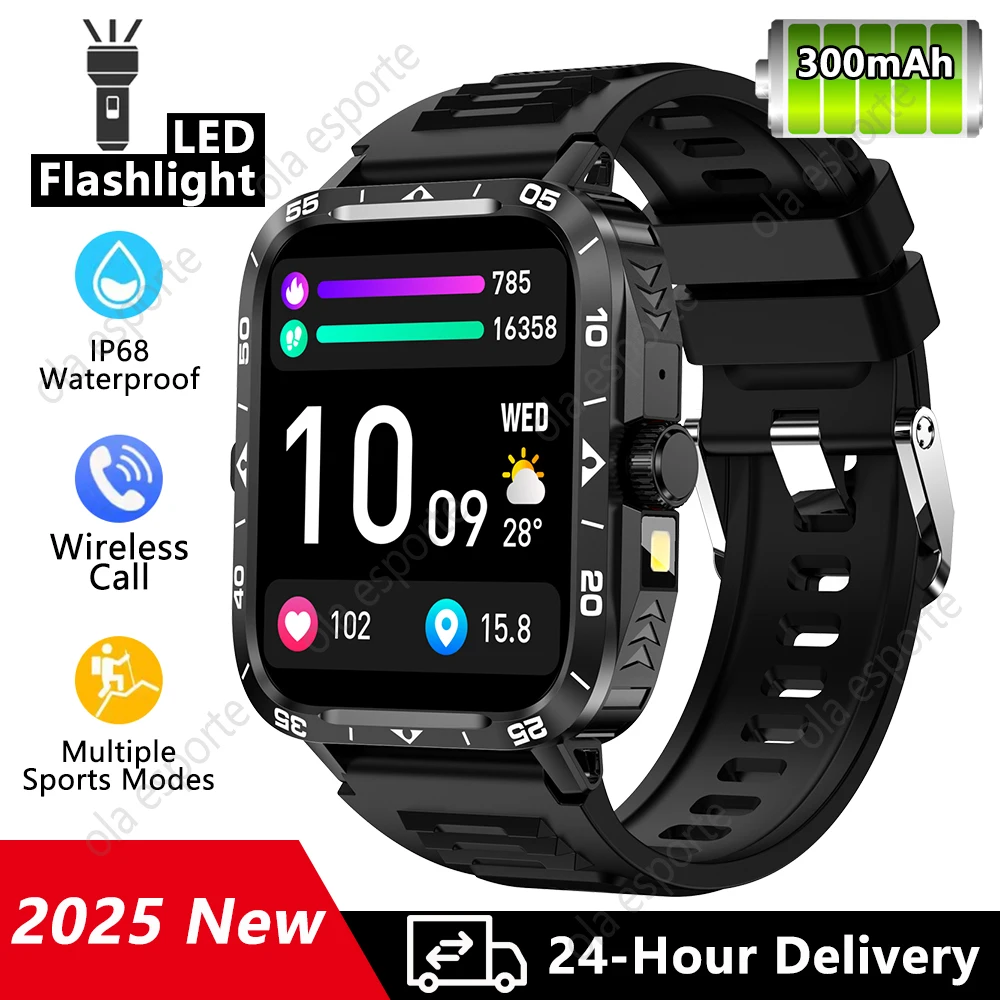 Für Android IOS Smart Uhr HD Drahtlose Anruf Im Freien Wasserdichte Männer Sport Uhren AMOLED HD Bildschirm Gesundheit Überwachung Smartwatch Image