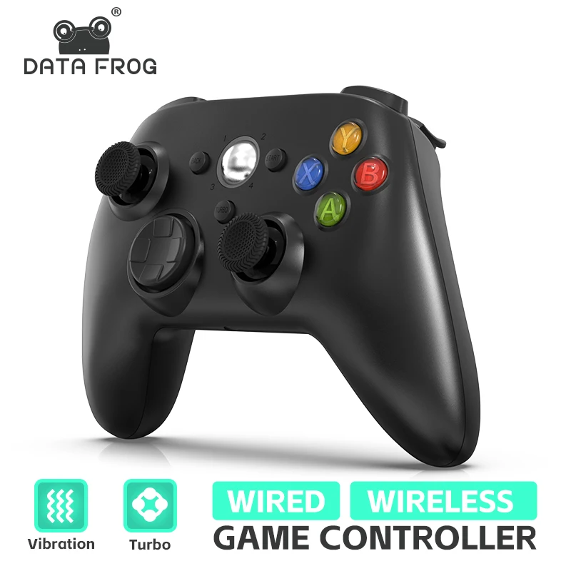 DATA FROG Wireless Controller für Xbox 360 Game Controller mit Dual-Vibration Turbo, kompatibel mit Xbox 360/360 Slim und PC Wi