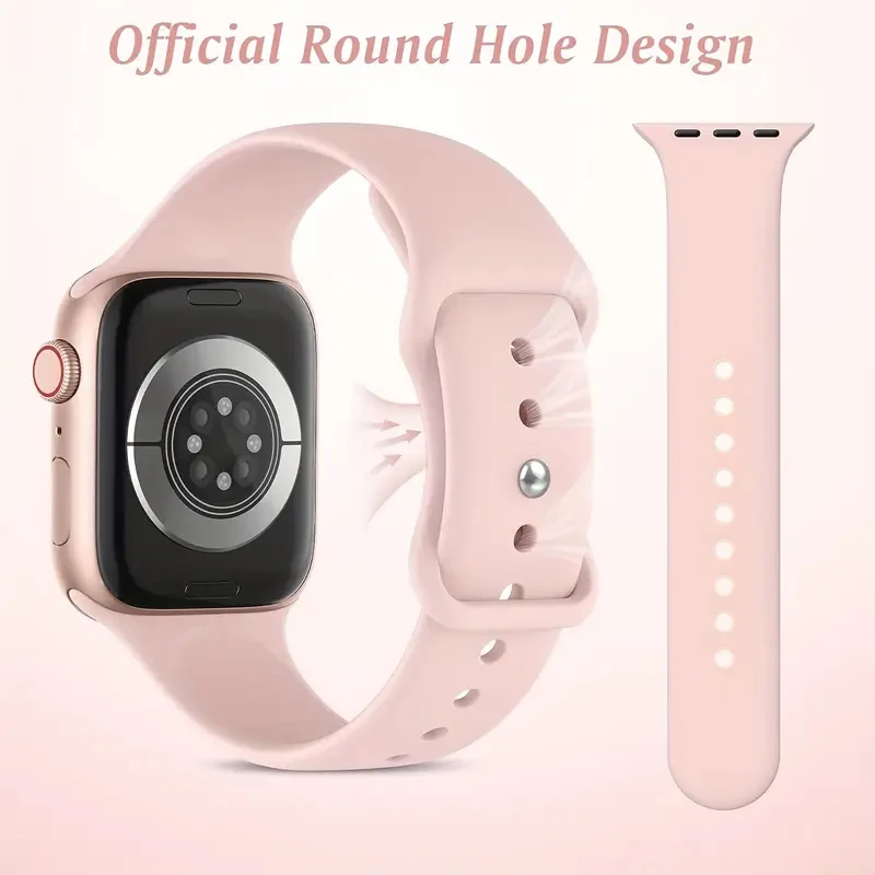 Sportarmband für Apple Watch Band 10-9-8-7 6 5 4 SE Ultra 2 49 mm 46 mm 44 mm 40 mm 41 mm 45 mm 42 mm Silikon Correa iwatch Armband Image