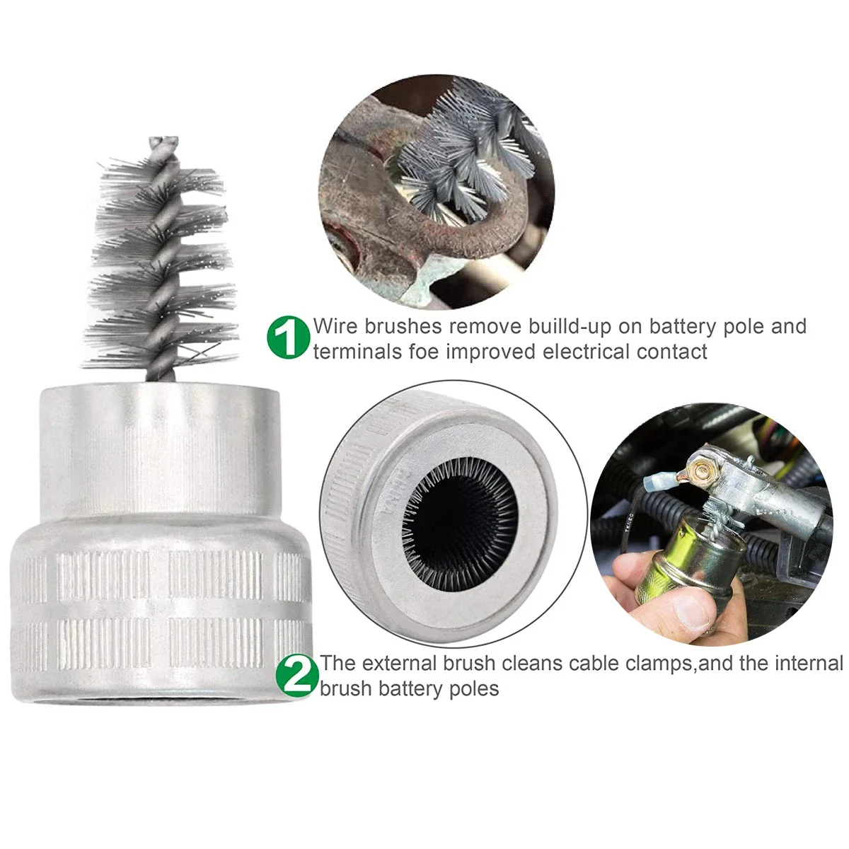 Auto Batterie Pinsel Post Terminal Kabel Reiniger Schmutz Korrosion Edelstahl Bürsten Automotive Waschen Reinigung Batterie Draht Pinsel Image