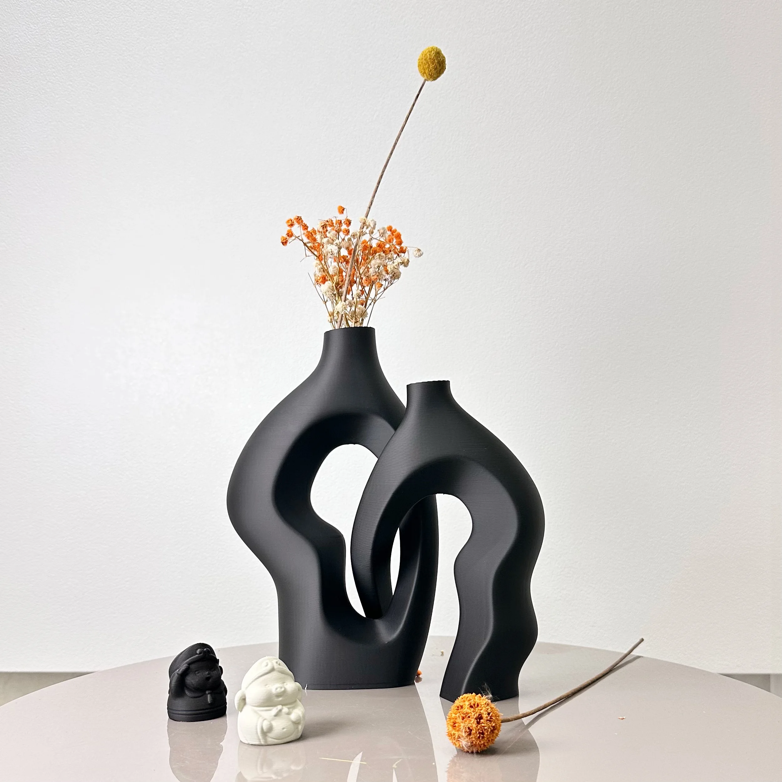 Set di 2 vasi artistici twisty, vasi per fiori secchi e composizioni, adatti per decorazioni per la casa, ornamenti da tavolo, decorazioni per corridoi