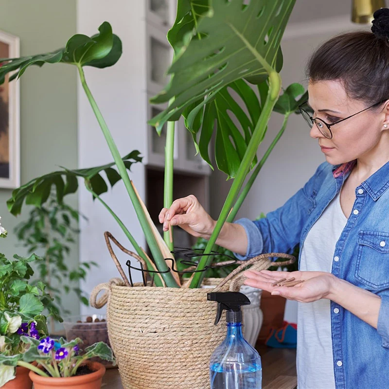 1 Stück schwarze Monstera-förmige Stütze, leicht, einfach zu installieren, wiederverwendbar, Pflanzenwachstumspfahl, Gartenprodukt, geeignet für Gärten Image