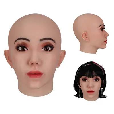 Weiche Damen-Silikon-Kopfbedeckung, Make-up-Künstler, Cosplay, Herren- und Damen-Silikon, multifunktionale Make-up-Maske, Halloween Image