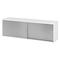 bümö Lowboard Schiebetürenschrank in Weiß/Silber - Büromöbel Sideboard aus Holz, 160 cm breit, Büroschrank nur 40 cm schmal, Büro Schrank mit