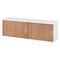 bümö Lowboard Schiebetürenschrank in Weiß/Nussbaum - Büromöbel Sideboard aus Holz, 160 cm breit, Büroschrank nur 40 cm schmal, Büro Schrank mit