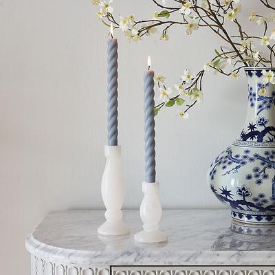 Set of 2 Alabaster Taper Candleholders - Large - Ballard Designs
