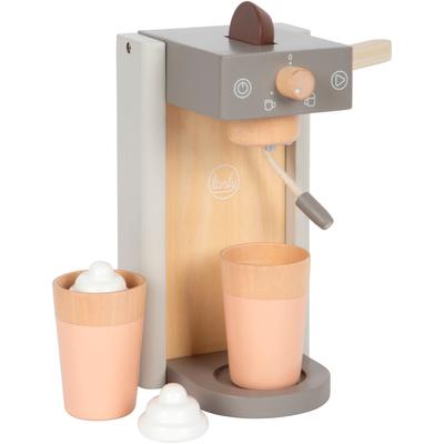 Kinder-Kaffeemaschine SMALL FOOT "Kaffeemaschinen-Set, grau tasty", grau, Spielzeug-Haushaltsgeräte, KinderB:16cm H:19cm T:11cm, Holz, B:16cm H:19cm T:11cm Image