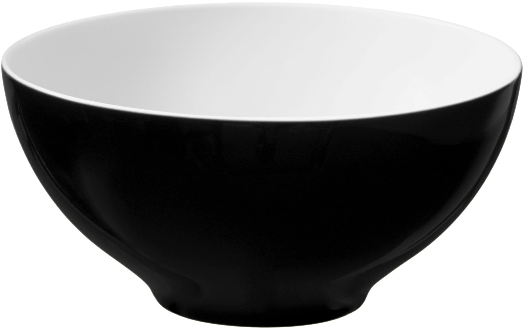 Schüssel SELTMANN WEIDEN "Life Fashion", schwarz (weiß, glamorous schwarz), B:15,5cm H:7,5cm L:15,5cm T:15,5cm Ø:15,5cm, Porzellan, Schüsseln, Schüssel, Schale rund, 15,5 cm