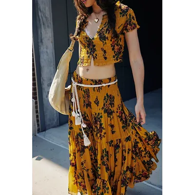 Blooming Romance Set at Free People in Goldenrod Combo, Size: Large