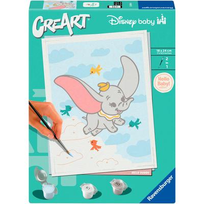 Malen nach Zahlen RAVENSBURGER "CreArt, Hello Baby, Dumbo", bunt, Malvorlagen, KinderB:18cm H:24cm, für Erwachsene; Made in Europe, B:18cm H:24cm Image