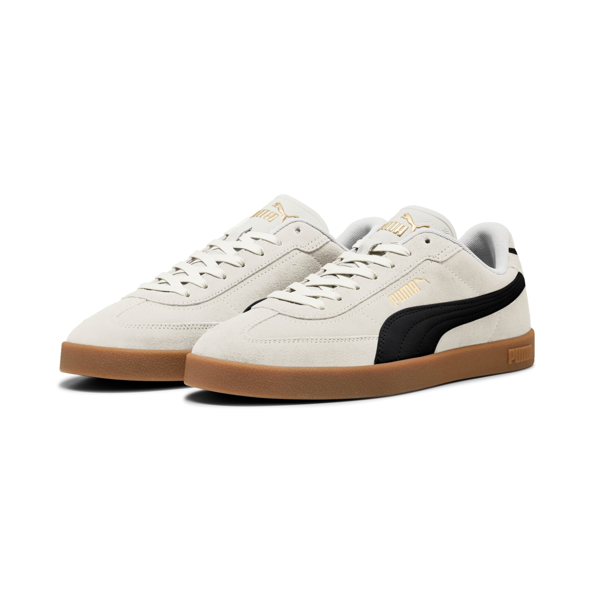 Sneaker PUMA "CLUB II ERA SUEDE", Damen, Gr. 38,5, vapor gray, puma schwarz, gum, Leder, unifarben, Schuhe Sneaker