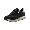 Sneaker RIEKER "Rieker Sneaker Lederimitat", Damen, Gr. 38, gold (schwarz, gold), Lederimitat, casual, Schuhe