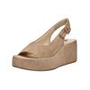 Keilsandalette HÖGL "Högl Sandalen Veloursleder", Damen, Gr. 41,5, grau (taupe), Veloursleder, casual, Schuhe