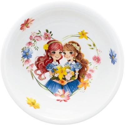 Schüssel SELTMANN WEIDEN "Compact - Prinzessin", bunt (weiß, bunt), B:16,00cm H:5,00cm L:16,00cm T:16,00cm Ø:16,00cm, Porzellan, Schüsseln, Schale rund 16 cm Image