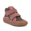 Barfußschuh FRODDO "BAREFOOT TEX AUTUMN", Kinder, Gr. 27, rosa (rosa, grau), Veloursleder, Textil, colorblocking, modisch, Schuhe, Klettschuh, Winterstiefel mit TEX-Membrane