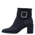Stiefelette MARCO TOZZI, Damen, Gr. 40, blau (dunkelblau), Textil, unifarben, Veloursleder, elegant, Schuhe, Blockabsatz, Ankleboots mit modischer Zierschnalle