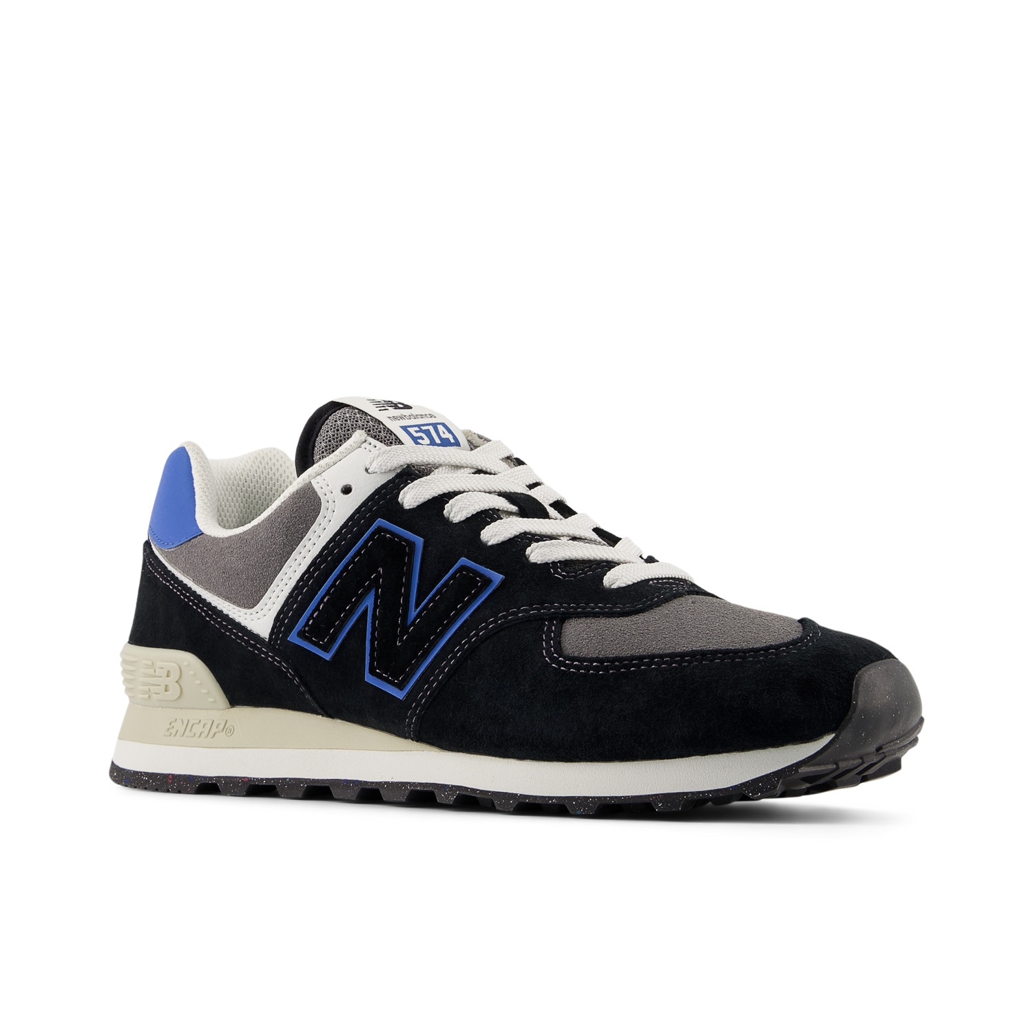 Sneaker NEW BALANCE "574", Gr. 42, bunt (schwarz, blau a), Synthetik, Textil, Sportlich, Schuhe