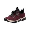 Sneaker RIEKER "Rieker Sneaker Lederimitat", Damen, Gr. 37, schwarz, bordeaux, Lederimitat, casual, Schuhe