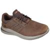 Slip-On Sneaker SKECHERS "DELSON 3.0", Herren, Gr. 47,5, braun, Leder, casual, Schuhe, Sneaker, Freizeitschuh, Slipper mit Goga Mat-Fußgewölbestützung