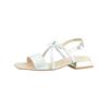 Riemchensandale PAUL GREEN "Paul Green Sandalen Lederimitat", Damen, Gr. 39, silber (metallic silber), Lederimitat, casual, Schuhe