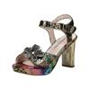 High-Heel-Sandalette LAURA VITA "LAURA VITA Sandalen Leder/Textil", Damen, Gr. 39, braun (bronze), Leder, Textil, casual, Schuhe