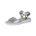 Riemchensandale PAUL GREEN "Paul Green Sandalen Leder", Damen, Gr. 37,5, silber (metallic silber), Leder, casual, Schuhe