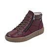 Plateausneaker REMONTE, Damen, Gr. 43, weinrot, braun used, Leder, Lederimitat, unifarben mit Farbeinsatz, casual, Schuhe, Winterstiefelette, Casual Boots mit wasserabweisender TEX-Membran