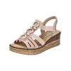 Keilsandalette RIEKER "Rieker Sandalen Lederimitat", Damen, Gr. 40, rosa (altrosa), Lederimitat, casual, Schuhe
