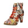 High-Heel-Stiefelette LAURA VITA "LAURA VITA Stiefelette Leder", Damen, Gr. 37, orange, Leder, casual, Schuhe