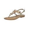 Zehentrenner TAMARIS "Tamaris Sandalen Veloursleder/Textil", Damen, Gr. 39, weiß (ivory), Veloursleder, Textil, casual, Schuhe