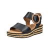 Keilsandalette GABOR "Gabor Sandalen Nappaleder", Damen, Gr. 38, schwarz, Nappaleder, casual, Schuhe