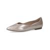 Ballerina CAPRICE "Caprice Ballerinas Leder", Damen, Gr. 38,5, grau (taupe), Leder, casual, Schuhe
