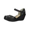 Keilpumps FLY LONDON "Fly London Sandalen Leder", Damen, Gr. 41, schwarz, Leder, casual, Schuhe