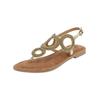 Riemchensandale LAZAMANI "Lazamani Sandalen Leder", Damen, Gr. 38, gold, Leder, casual, Schuhe