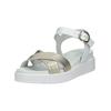 Plateausandaletten NERO GIARDINI "Nero Giardini Sandalen Leder", Damen, Gr. 37, weiß (weiß, gold), Leder, casual, Schuhe